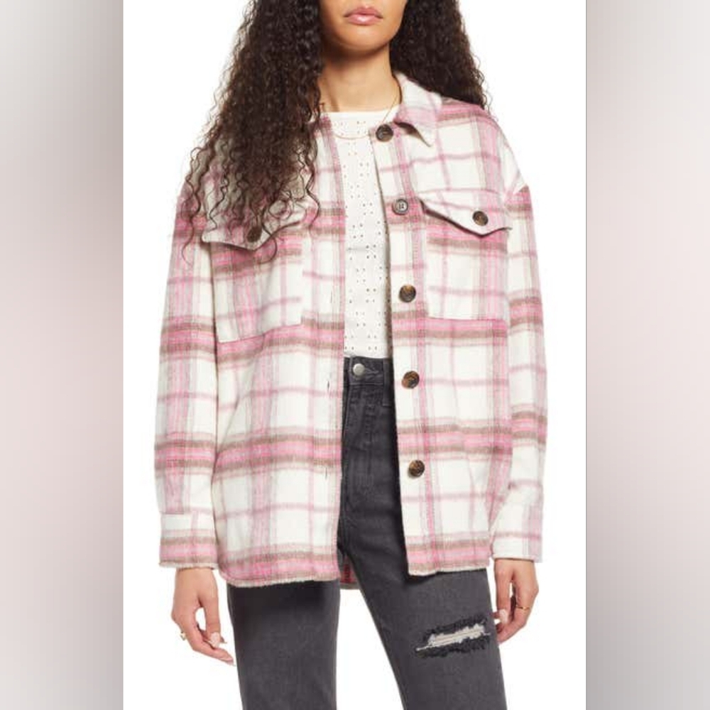 BP. Plaid Shirt Jacket